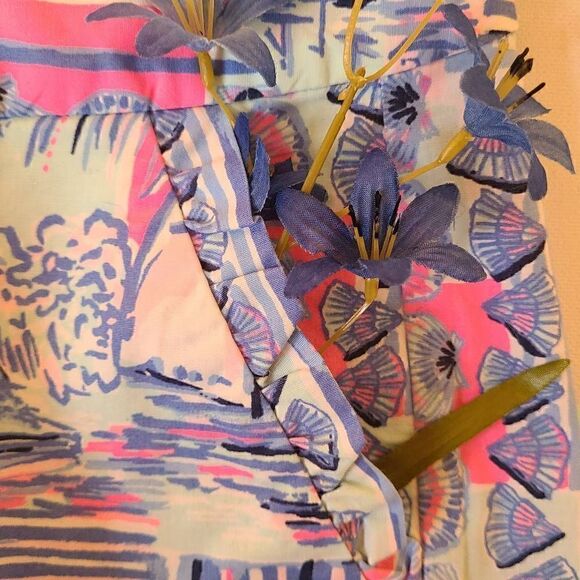 Lilly Pulitzer Womens Pink Blue Sailboat Print Cotton Blend Shorts Size 4 - Picture 11 of 14